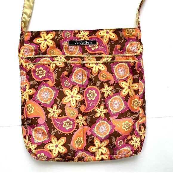 Ju-Ju-Be Pink/Orange/Brown Paisley Floral Lightweight Everyday Tote Bag - Picture 1 of 11